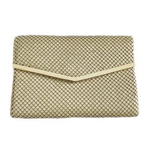 Vintage Gold Metal Mesh Envelope Clutch Bag